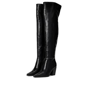 Steve Madden Bramble Leather Knee High Block Heel Fall Boots NWOT 6 SIX READ